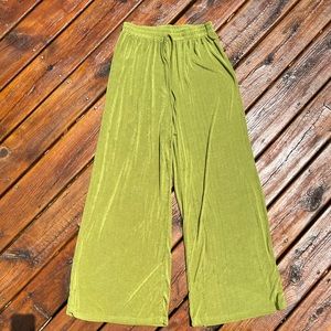 Green Shimmery Palazzo Pants